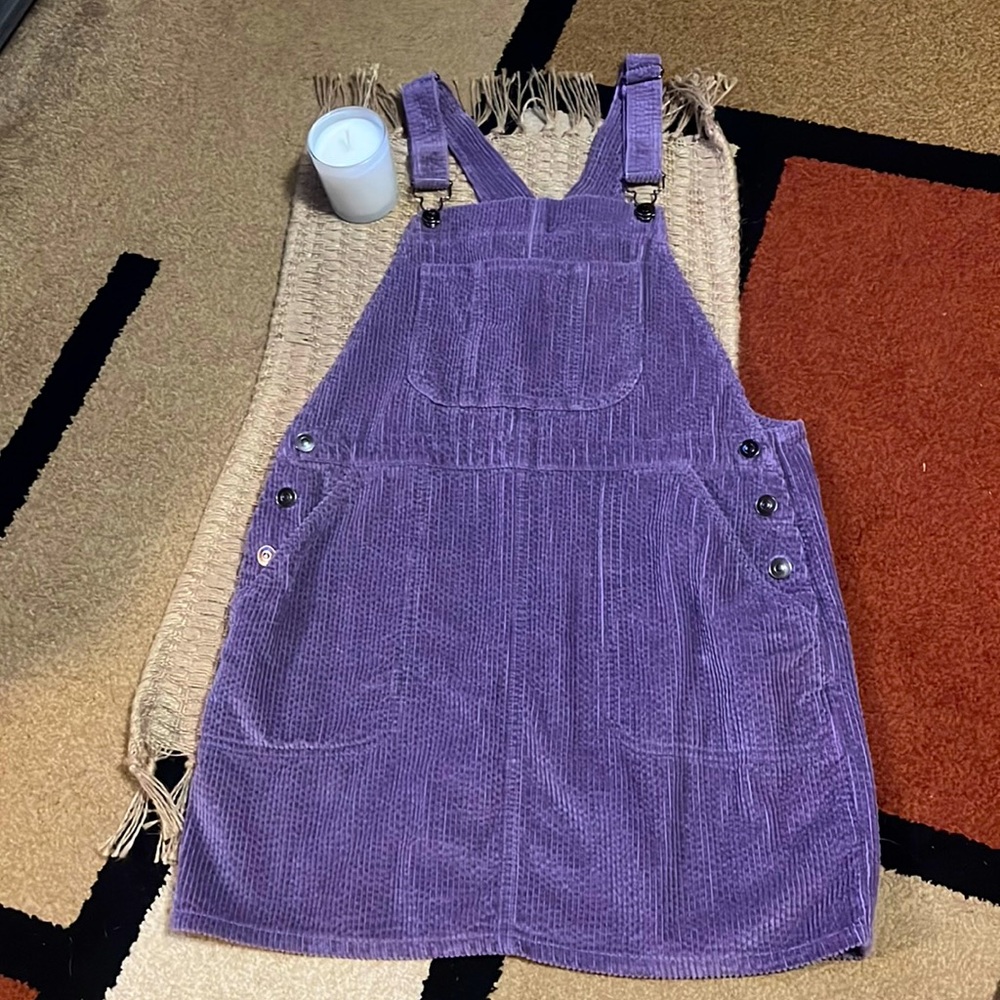 🍂💜Lavender Corderoy Dress/Jumpsuit 💜 Adjustable Straps / Size Womens Small✨🍂